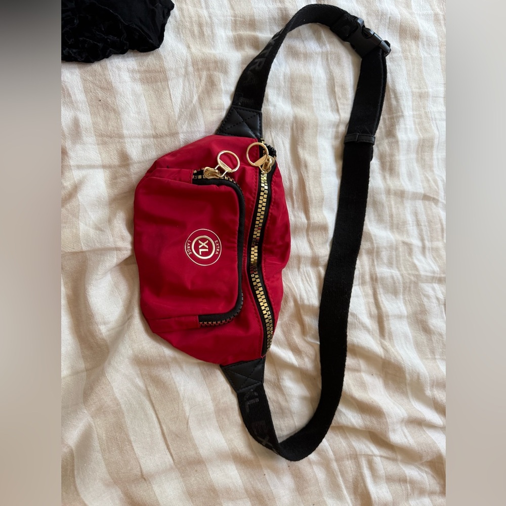 XL Stylish Red Crossbody Bag with Gold Accents ( Argentinian Brand)